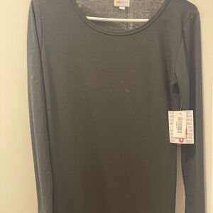 LULAROE Debbie Dress Size S Solid Black Womens Long Sleeve midi dress